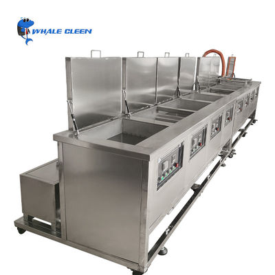 28Khz / 40khz industriële ultrasone reiniger acht tanks met reiniging spoelen drogen