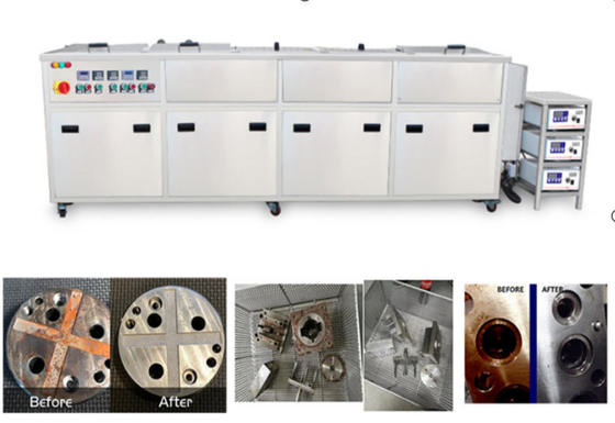 Op Maat Gemaakte Vijf-Tank Ultrasone Reiniger Voor Roestverwijdering Precisieonderdelen 77L 135L En 264L Onderdelenwas Tanks